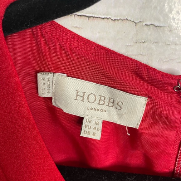 Hobbs London red sleeveless a line dress size 8 - Picture 5 of 9